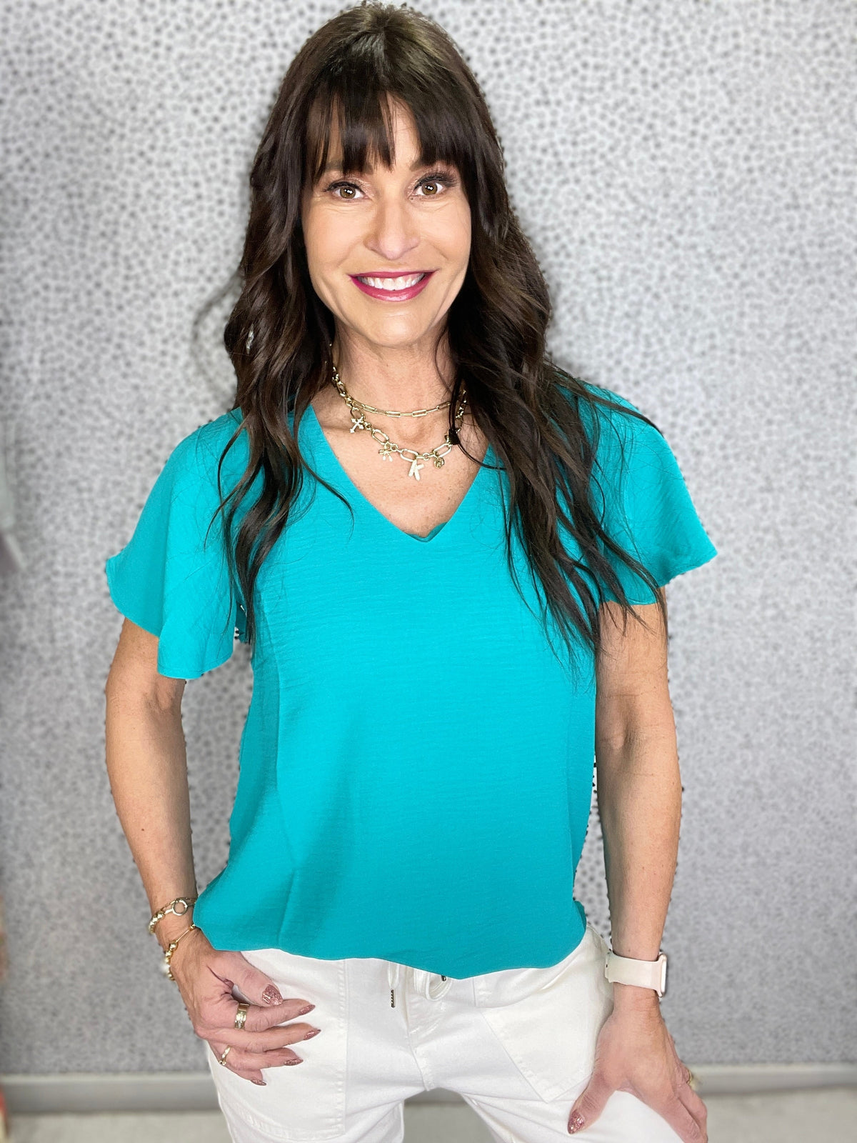 Keep Your Cool Flutter Sleeve V Neck In 4 Colors *Final Sale*