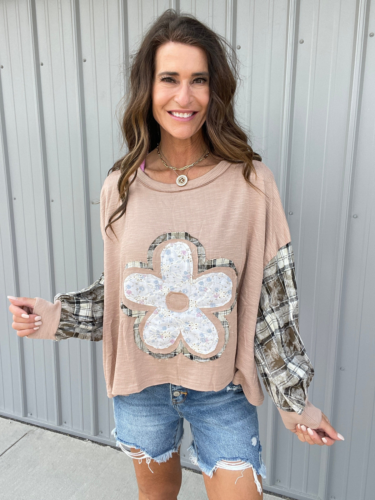 POL Rustic Bloom Knit Top In 4 Colors: Sage, Mocha, Rose *Final Sale*