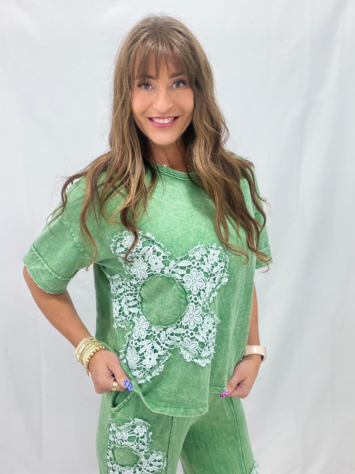 Floral Fun Crochet Patch Top In 4 Colors