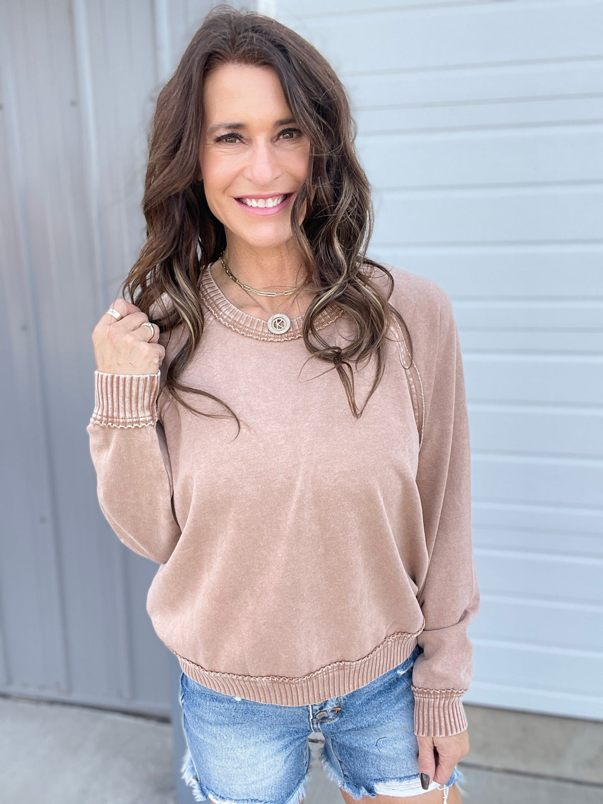 Wait For You Mineral Washed Pullover In 3 Colors: Camel, Olive, Mocha *Final Sale*