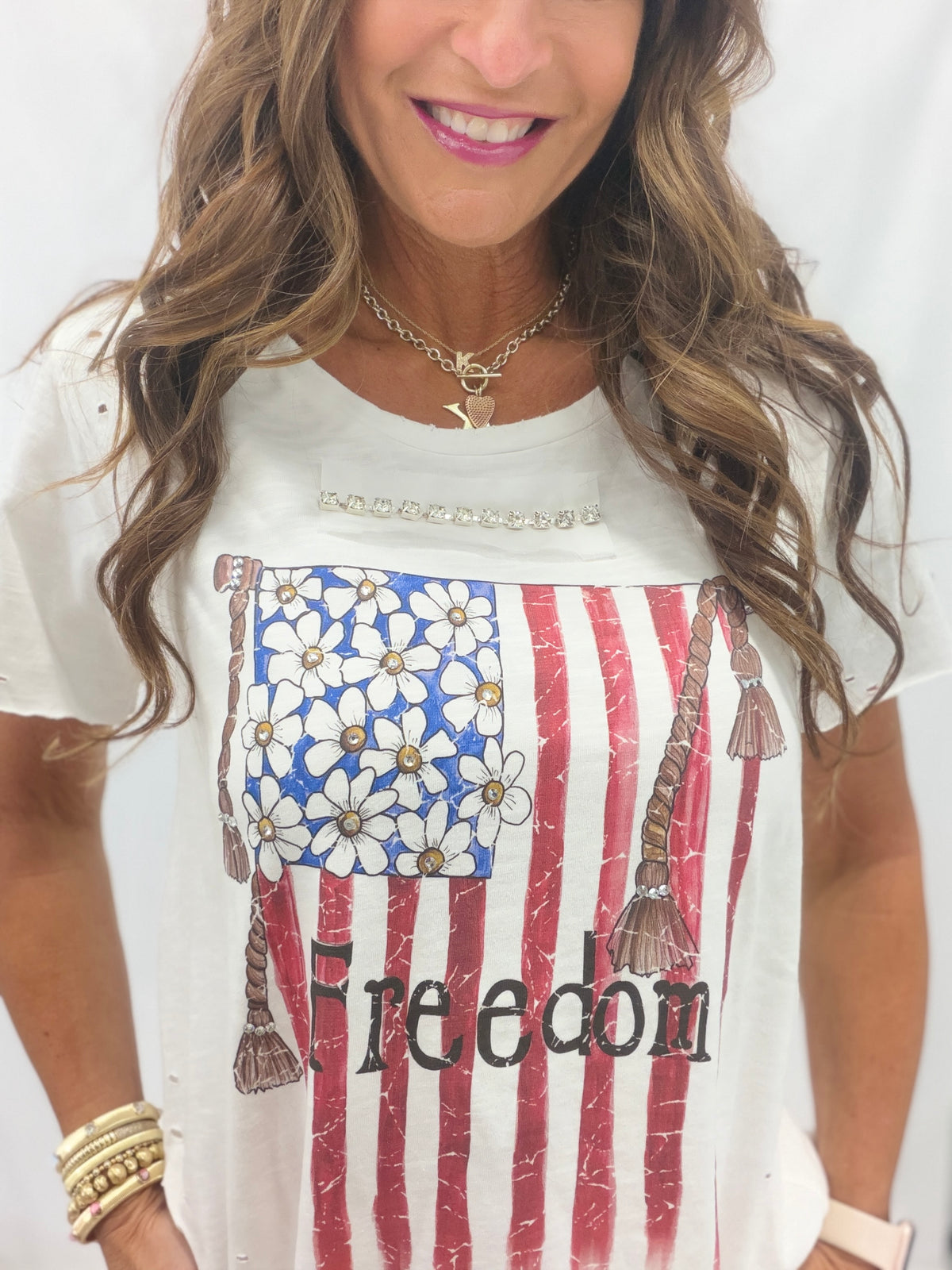 Freedom Forever Tattered Tee Shirt