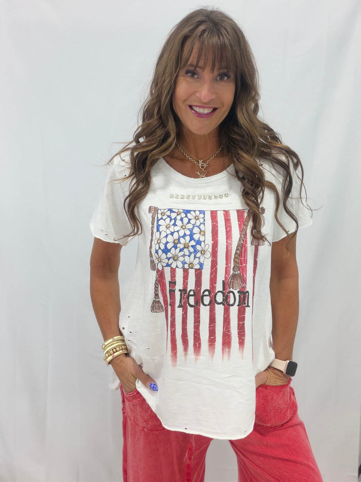 Freedom Forever Tattered Tee Shirt