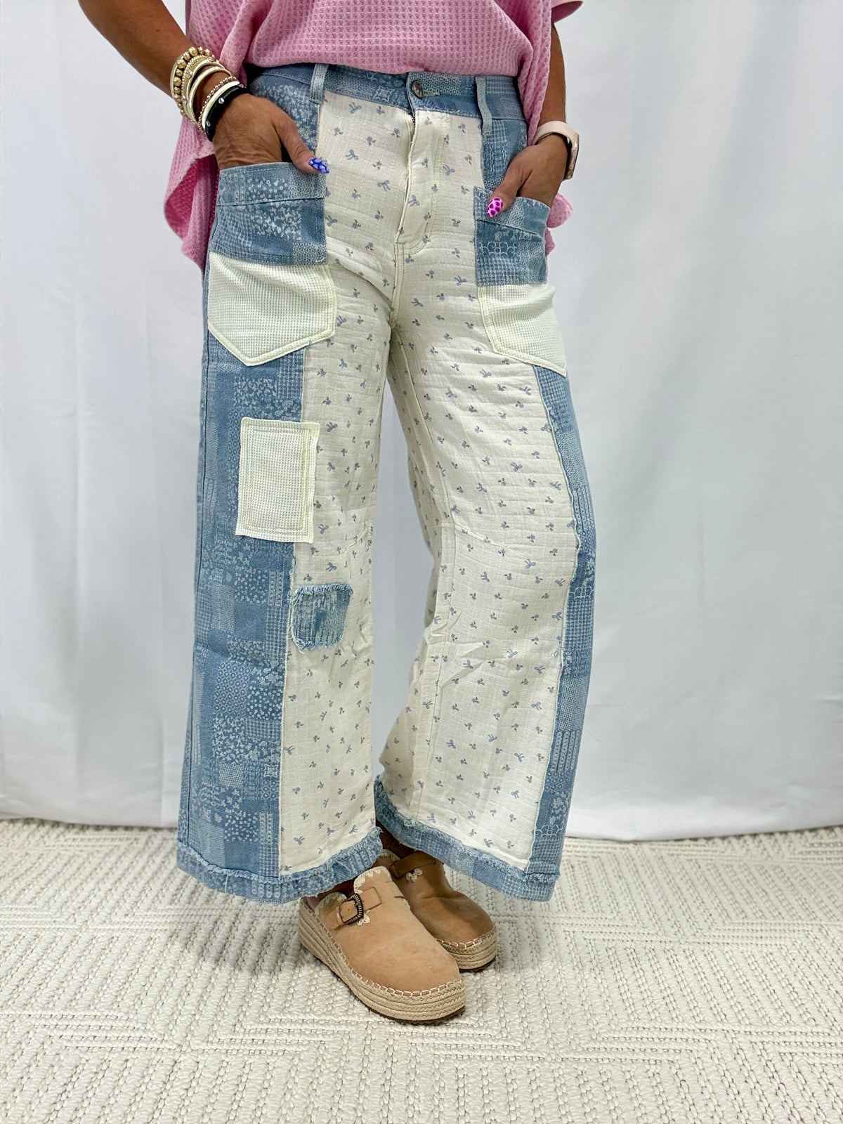 POL Relaxed Fit Denim Overalls In Blue Plaid