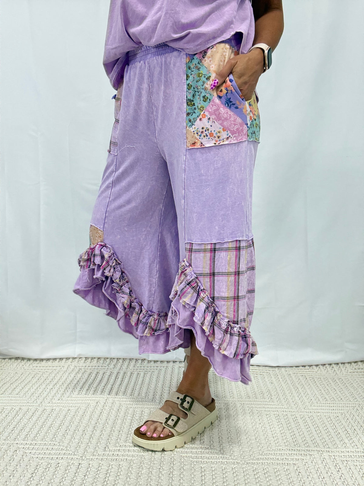 No Surprises Patchwork Pants In 4 Colors
