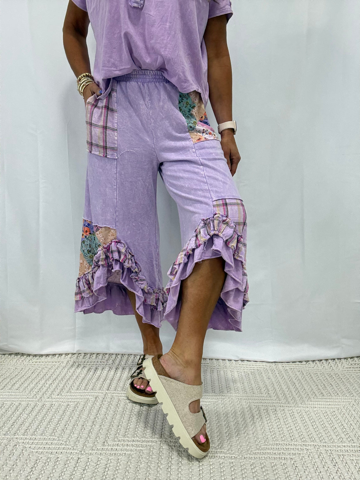 No Surprises Patchwork Pants In 4 Colors
