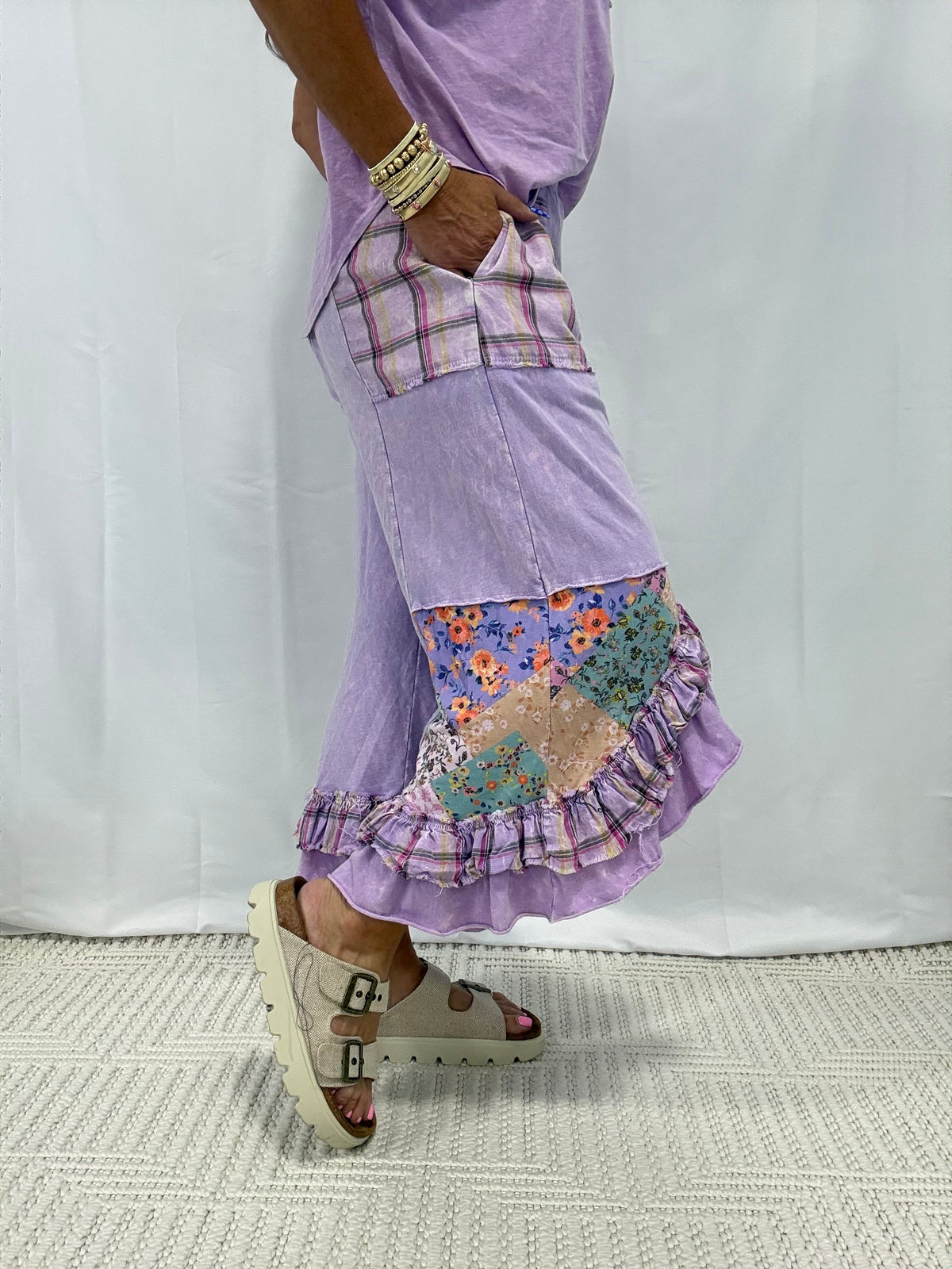 No Surprises Patchwork Pants In 4 Colors