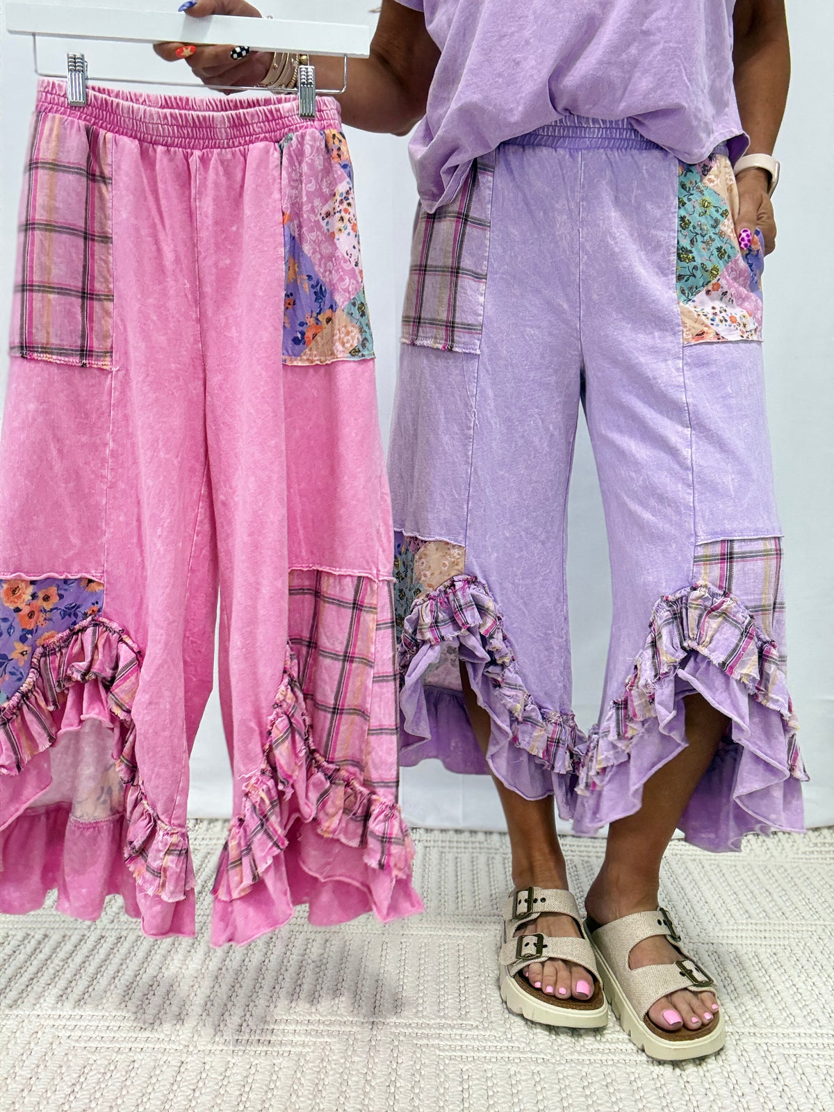 No Surprises Patchwork Pants In 4 Colors