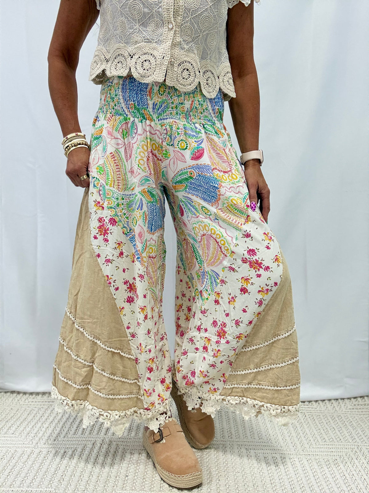 Oli & Hali Nature Festival Smocked Waist Pants