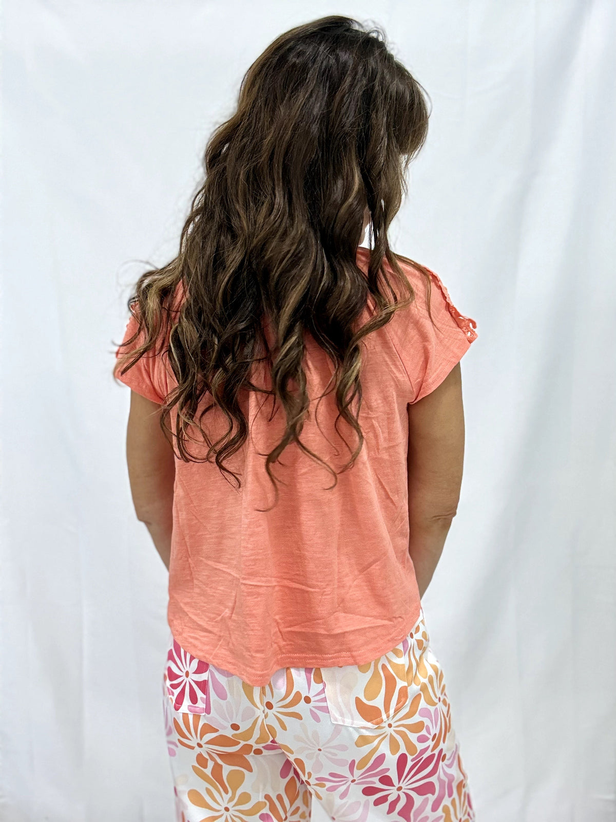 Crochet Sleeve Button Front Top In 2 Colors *Final Sale*