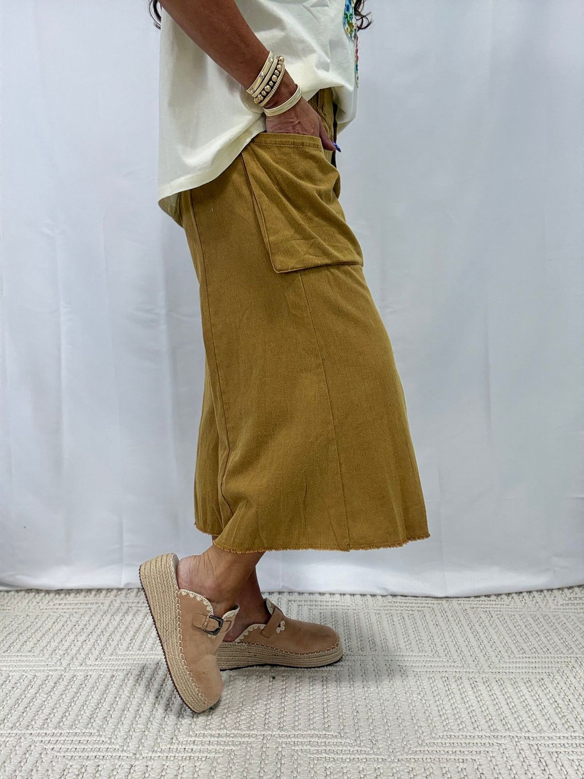 High Rise Wide Leg Pants With Oversized Pockets In 3 Colors *Final Sale*