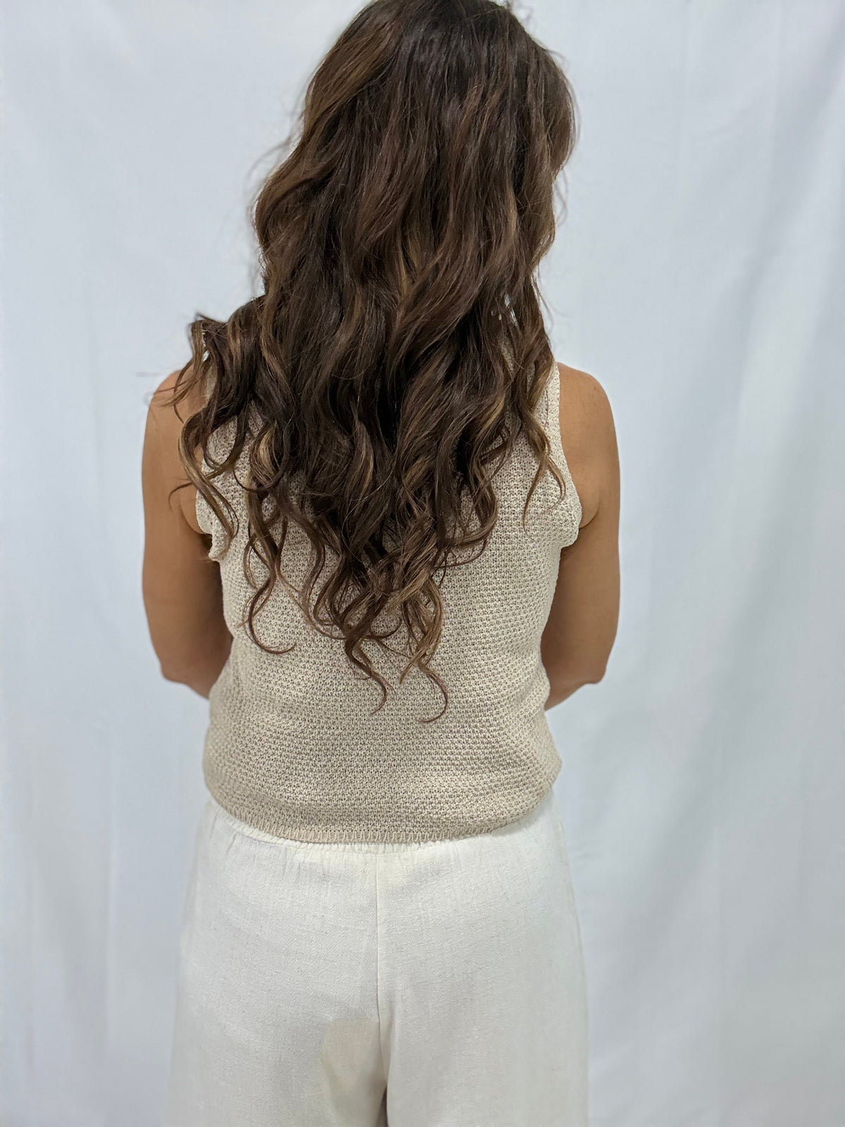 Sunlit Spark Crochet Knit Tank In 2 Colors