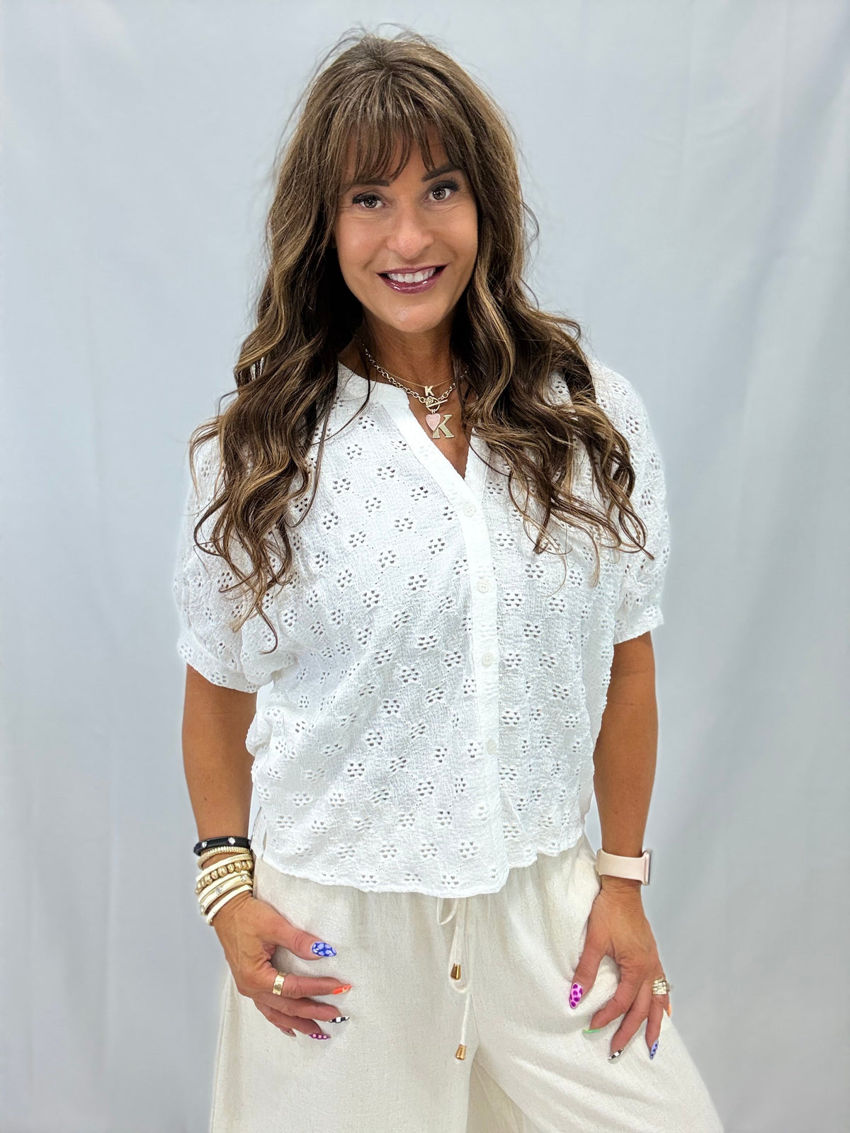 Bloom Lane Button Front Top In 2 Colors