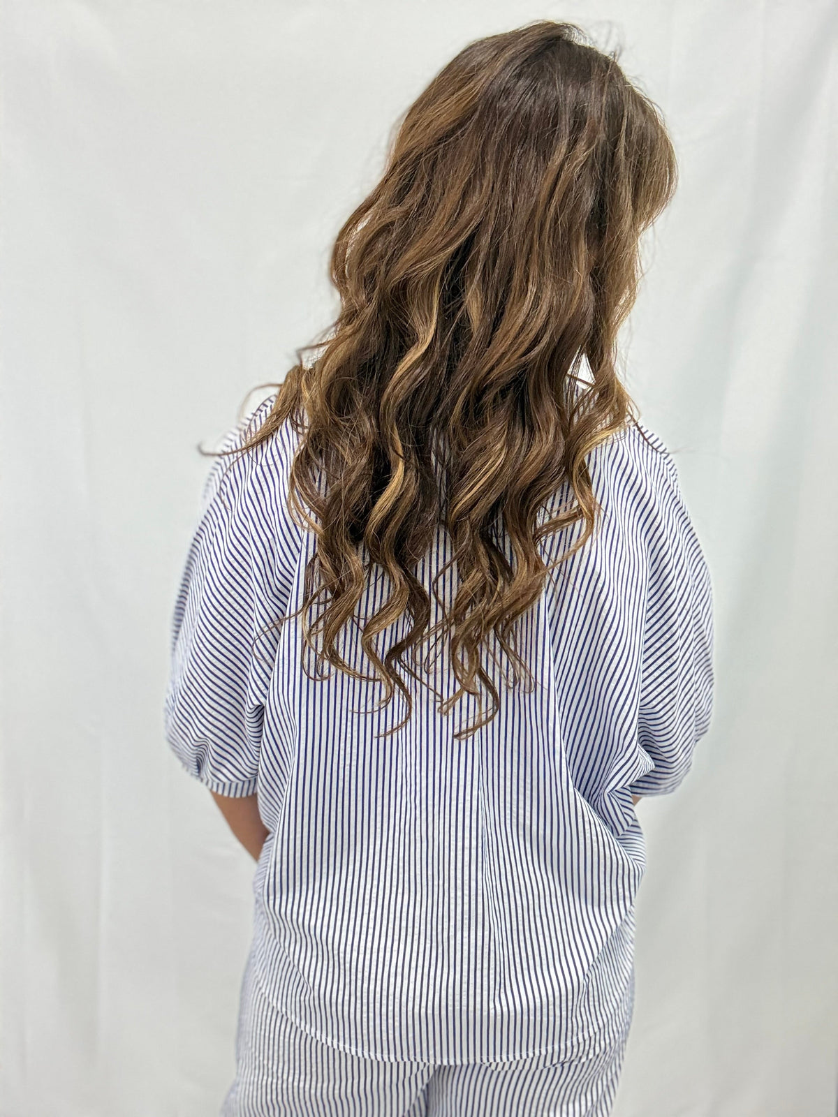 Casual Coast Button Front Blouse In Navy