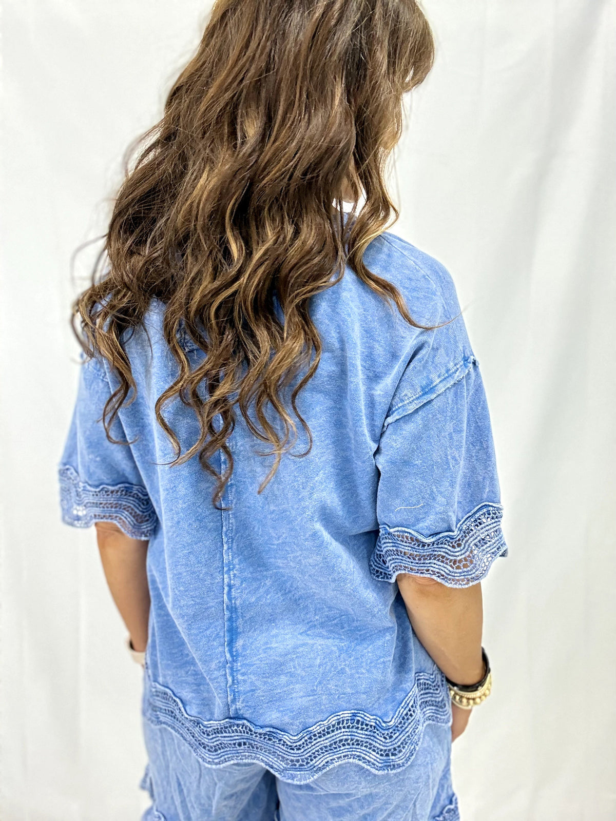 Over This Way Wave Trim Blouse In 3 Colors