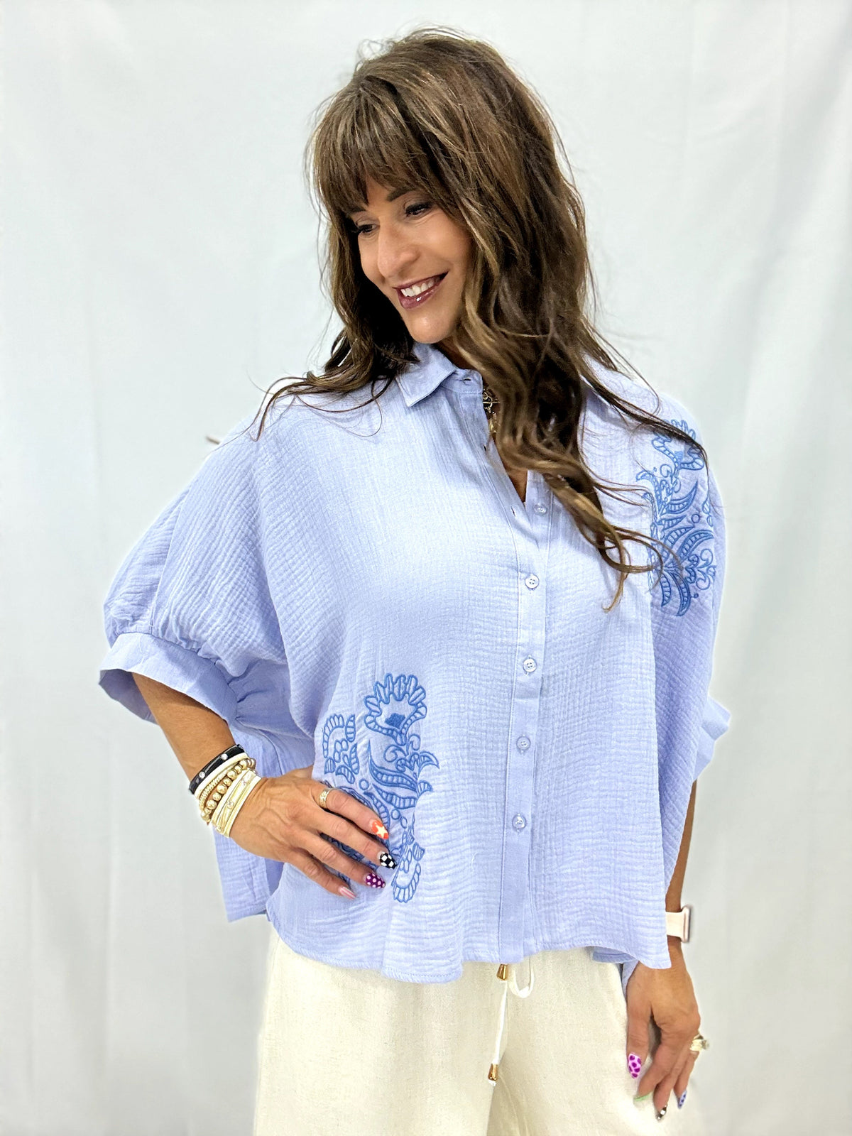 Set In Your Ways Button Down Shirt In Blue