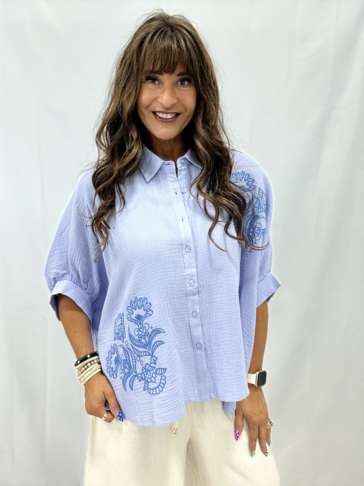 Set In Your Ways Button Down Shirt In Blue