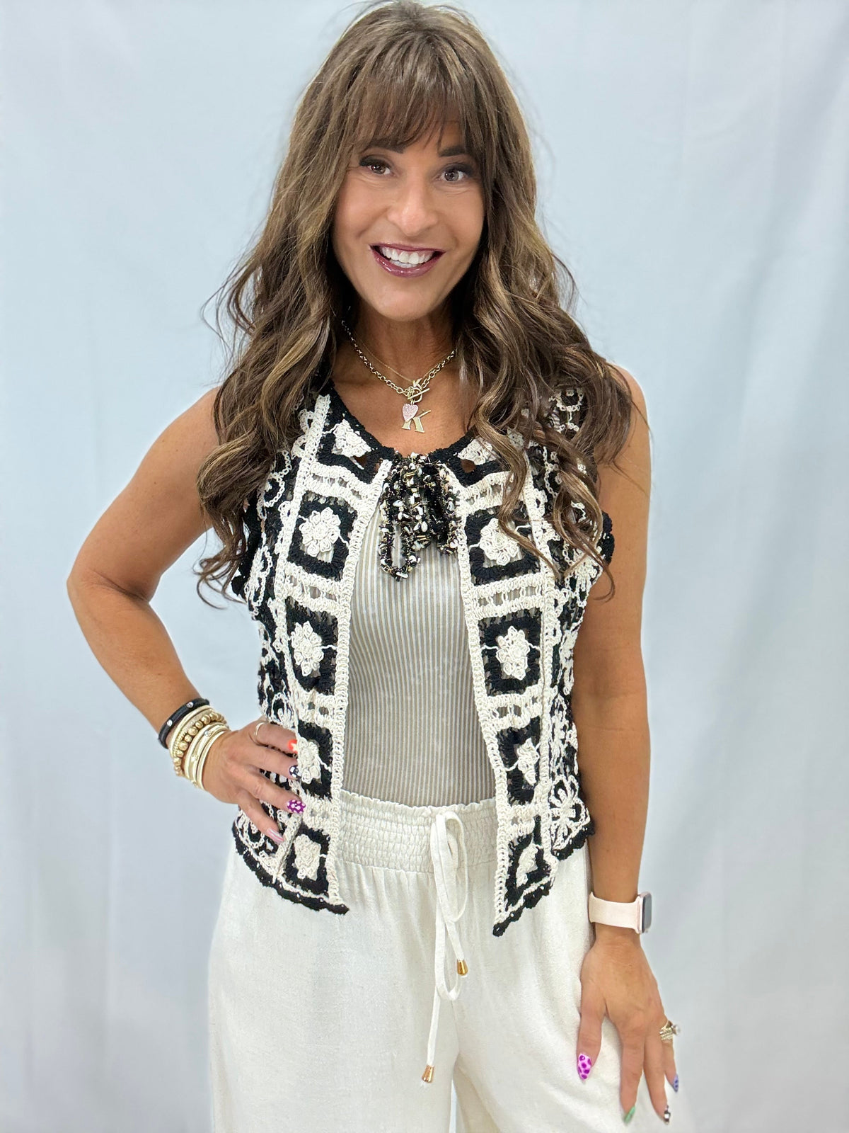 POL Caught In A Daydream Crochet Vest Top In 2 Colors