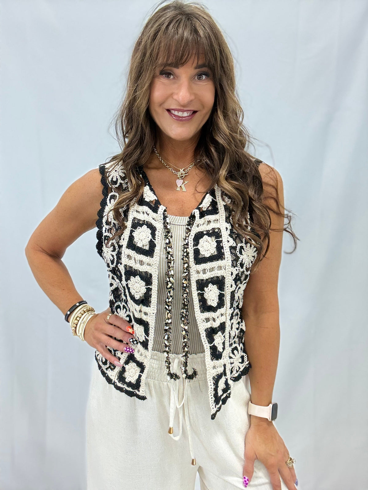 POL Caught In A Daydream Crochet Vest Top In 2 Colors