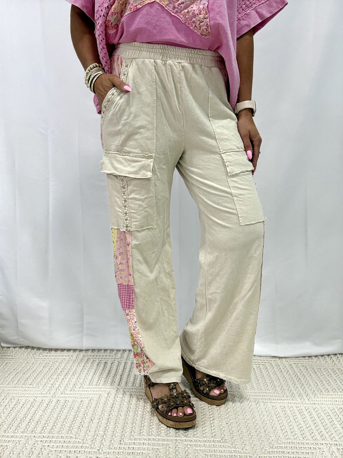 Sparkle Stroll Studded Eyelet Pants In 2 Colors