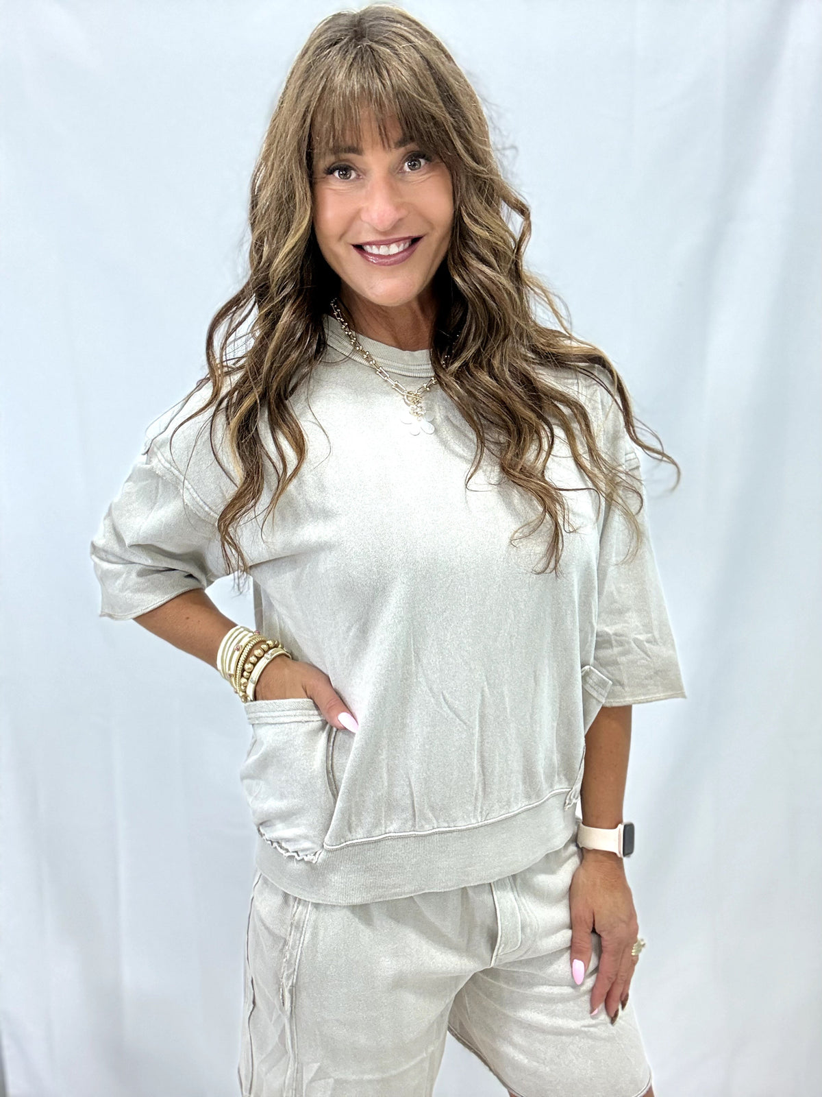 Made It To The Coast Washed Knit Terry Top In 3 Colors