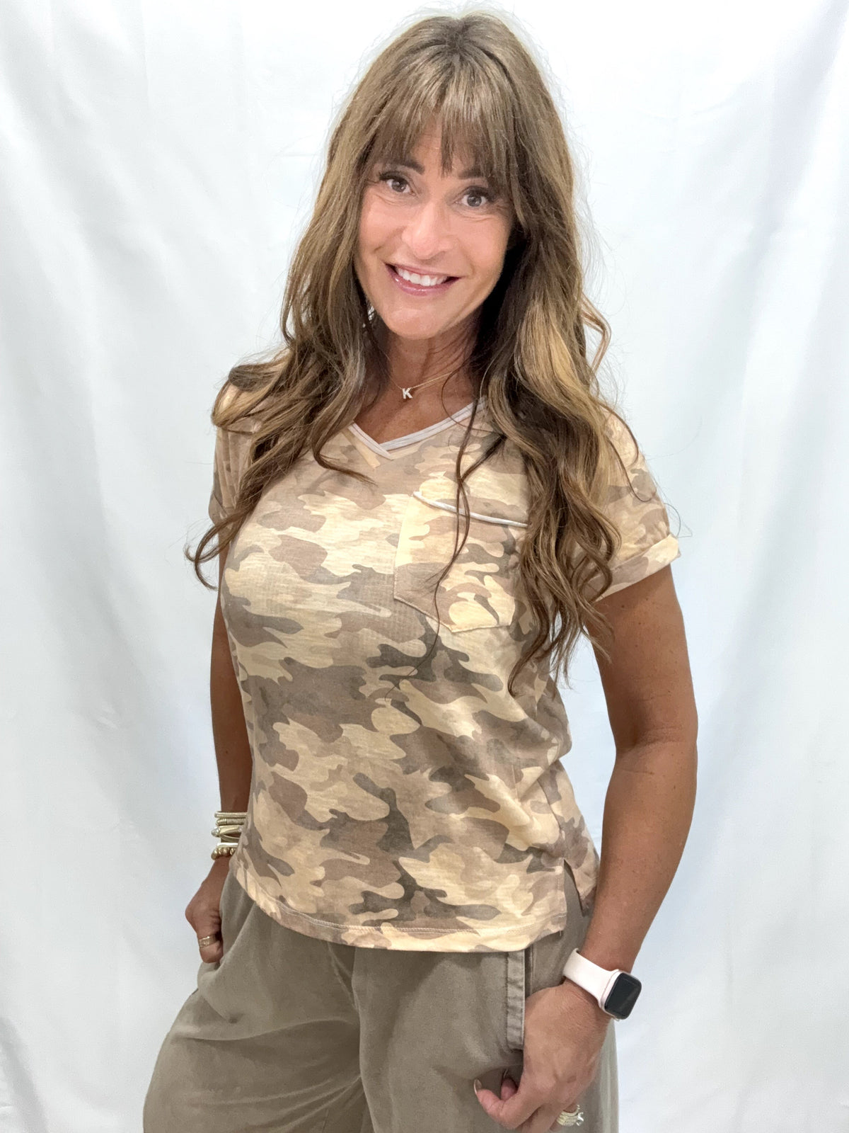 Camo Neutral Vibes Short Sleeve Top