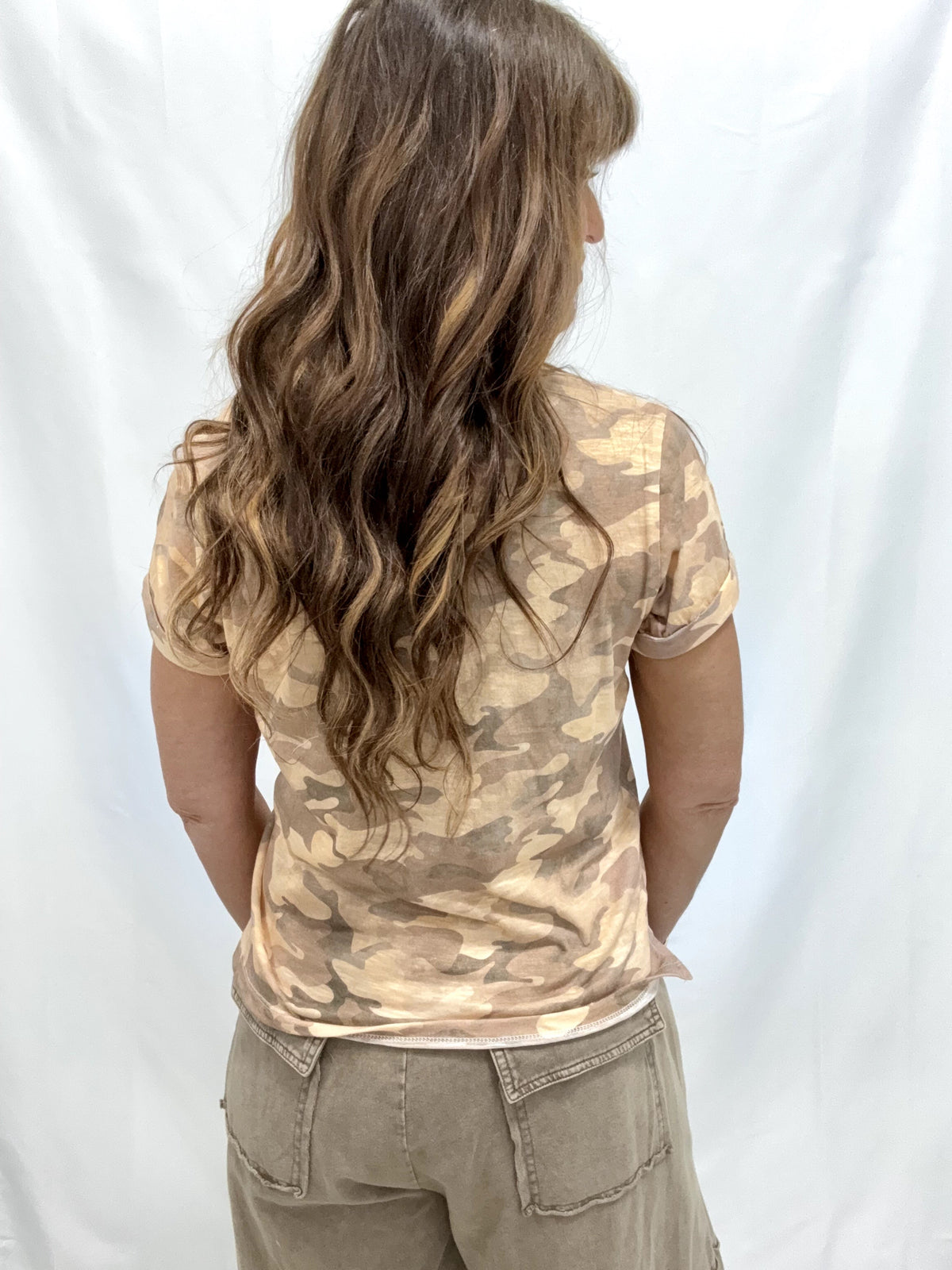 Camo Neutral Vibes Short Sleeve Top
