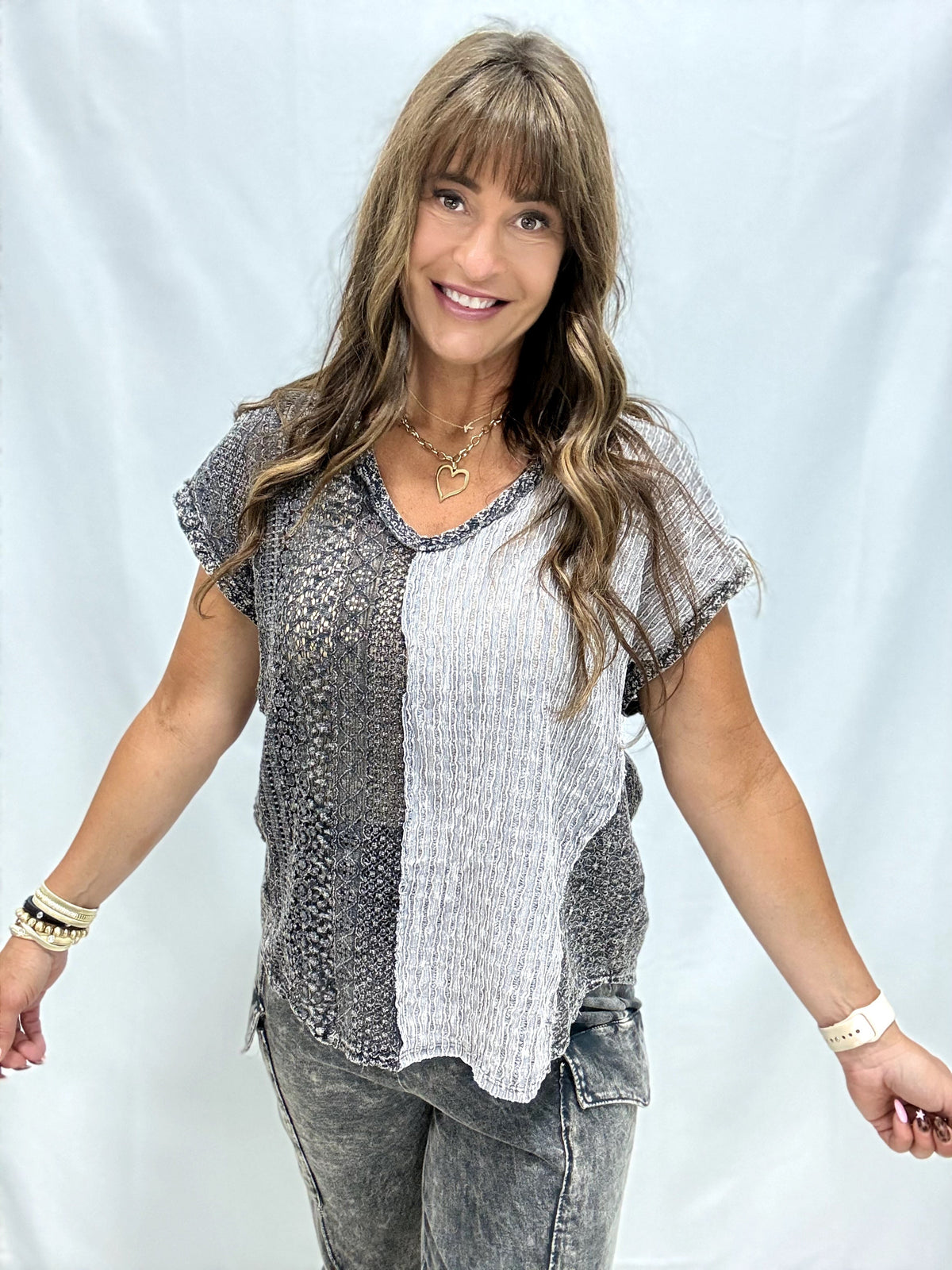 Gypsy Heart Mineral Washed Top In 3 Colors