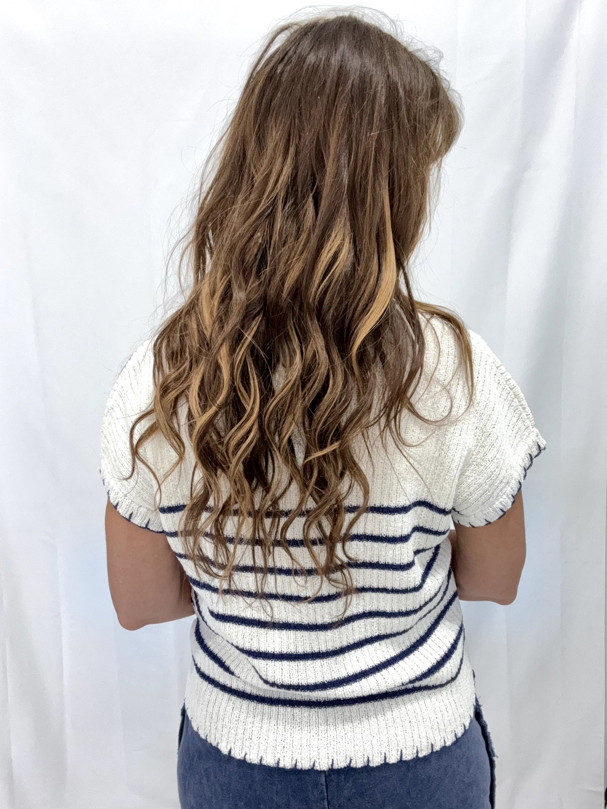 Maritime Stitch Ribbed Knit Top  *Final Sale*