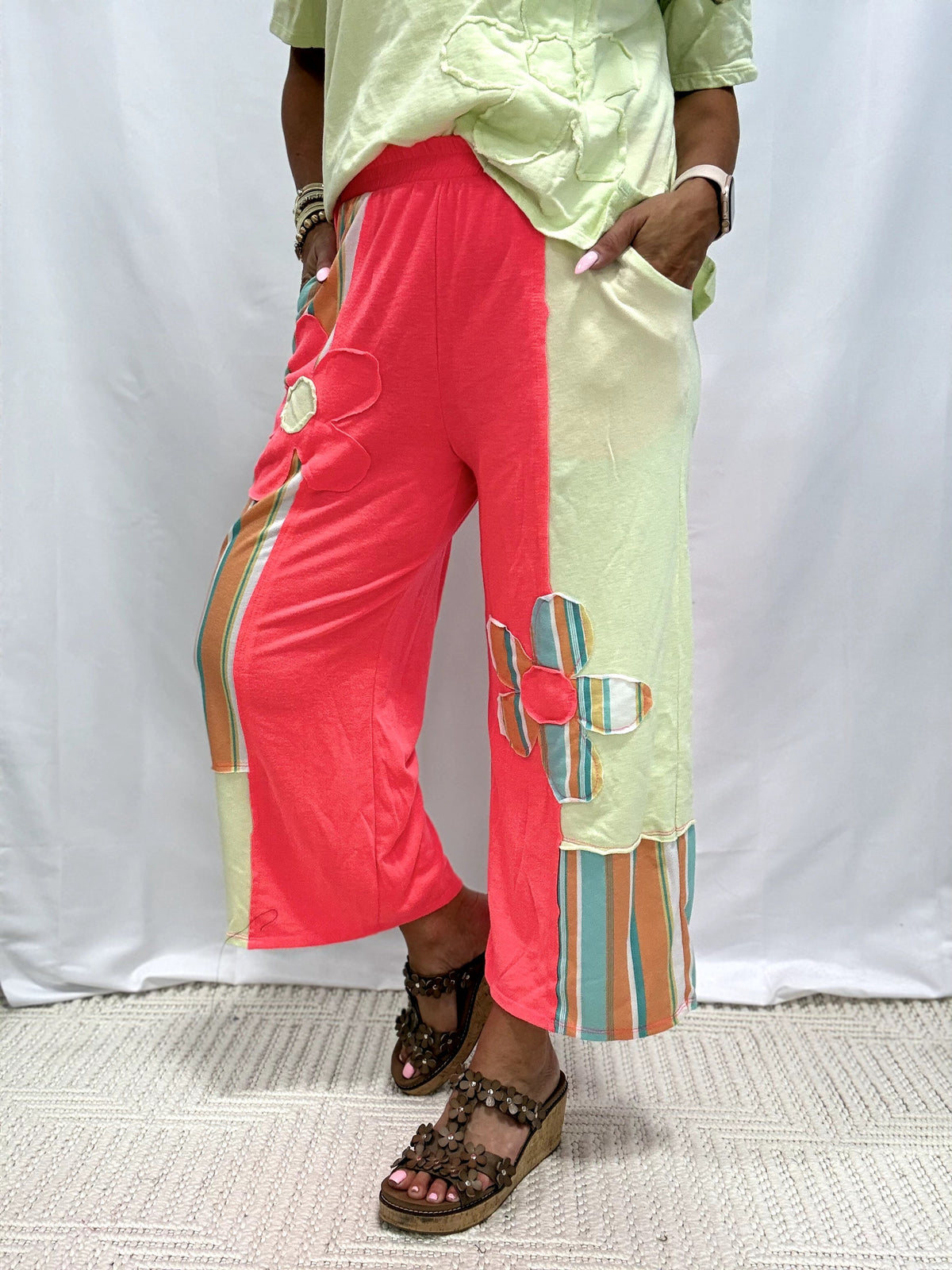Groovy Bloom Patch Pants in 3 Colors