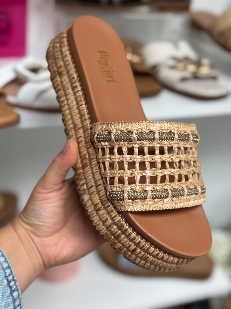 Corkys Hangover Platform Sandals In Raffia
