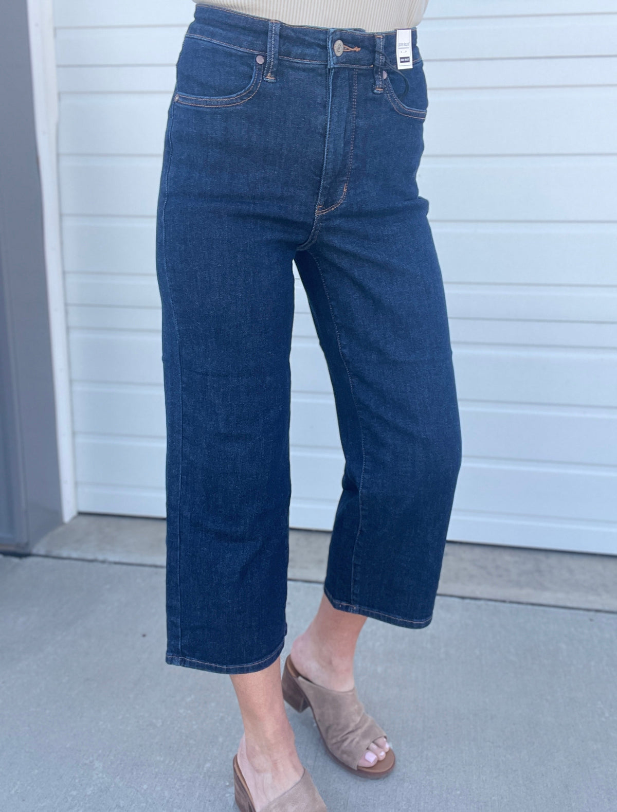 Judy Blue Sailor Tummy Control Wide Crop Jeans 716