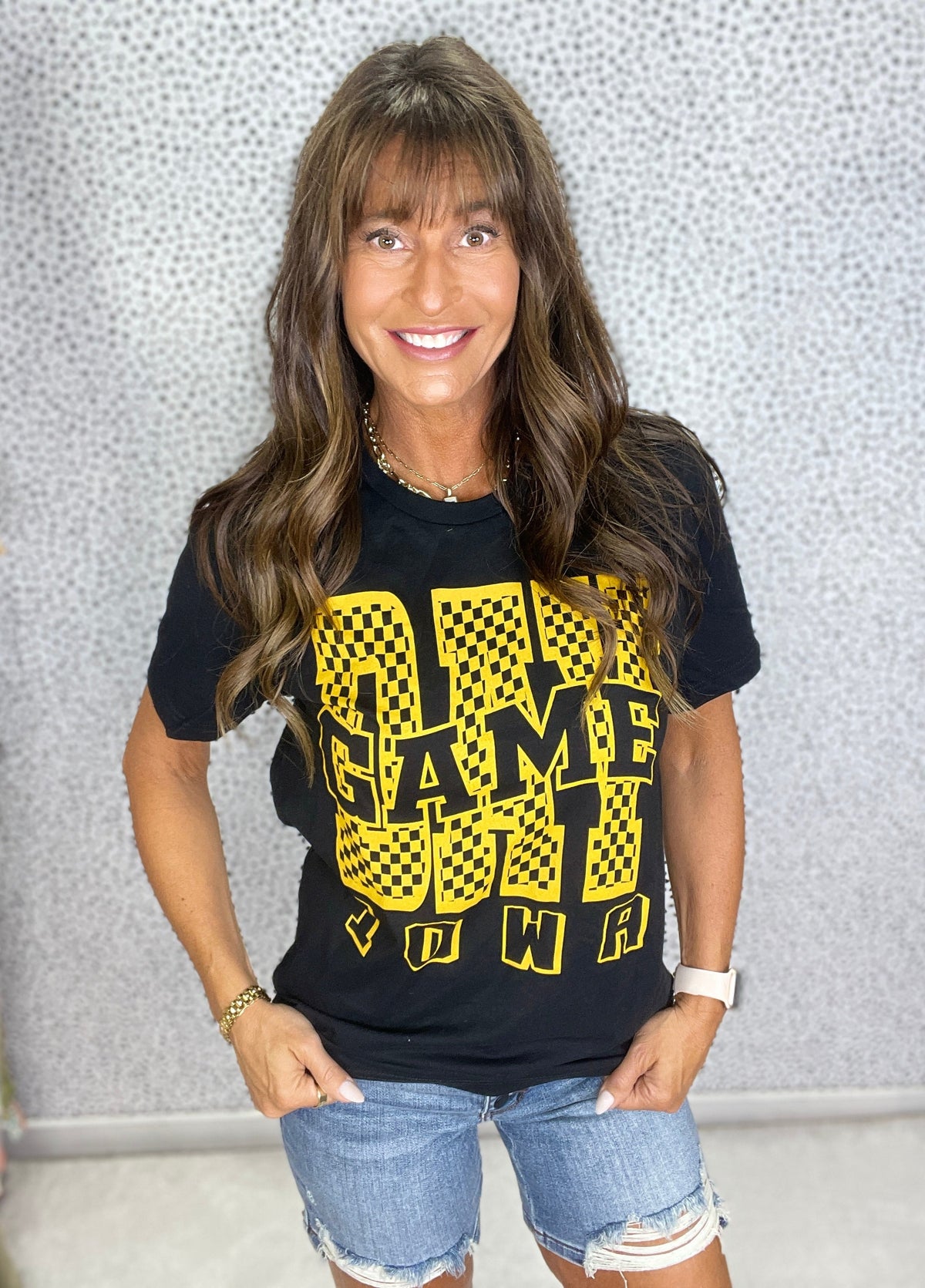 Iowa Checkered Game Day Tee
