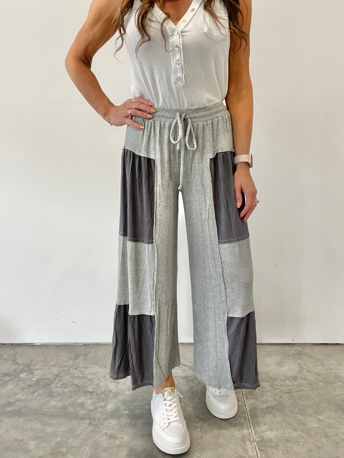 Pol A Little Bit Of Paradise Wide Leg Crop Pants In 5 Colors: Black, Grey, Pink, Mocha, Ivory