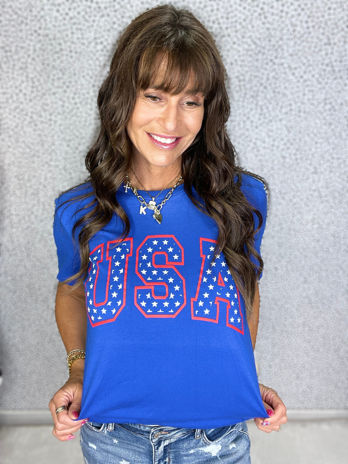 USA Flowers & Stars Tee in 2 Colors