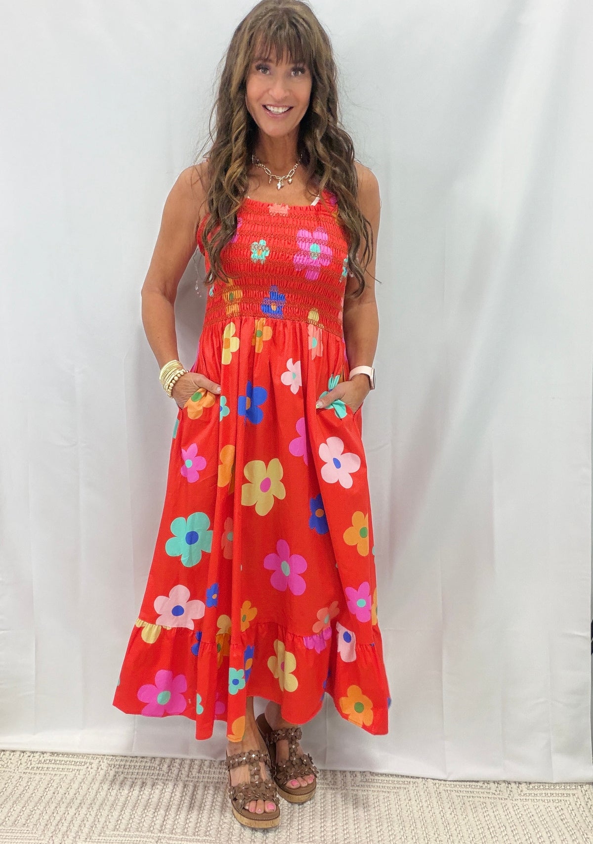 Colorful Days Ruffle Bottom Maxi Dress In 2 Colors