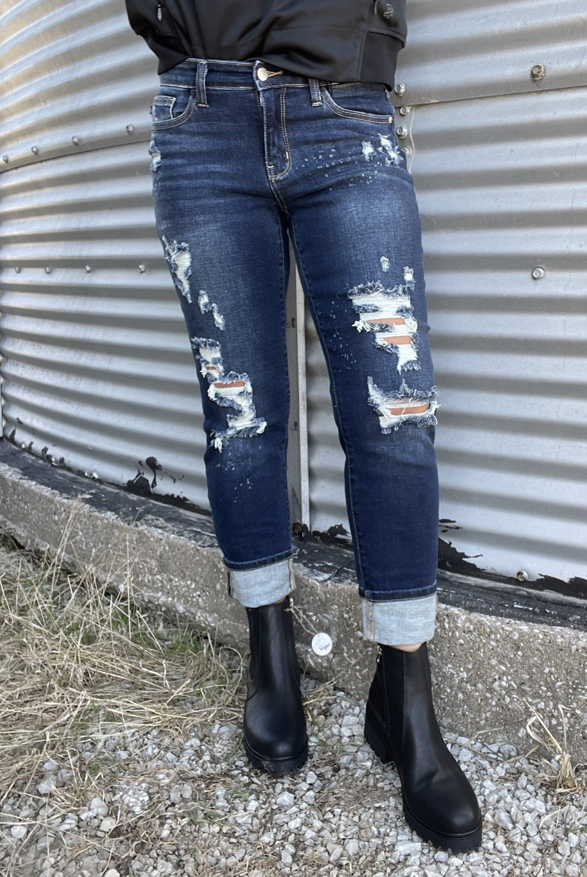 Judy Blue Shannon Boyfriend Distressed Jeans 198