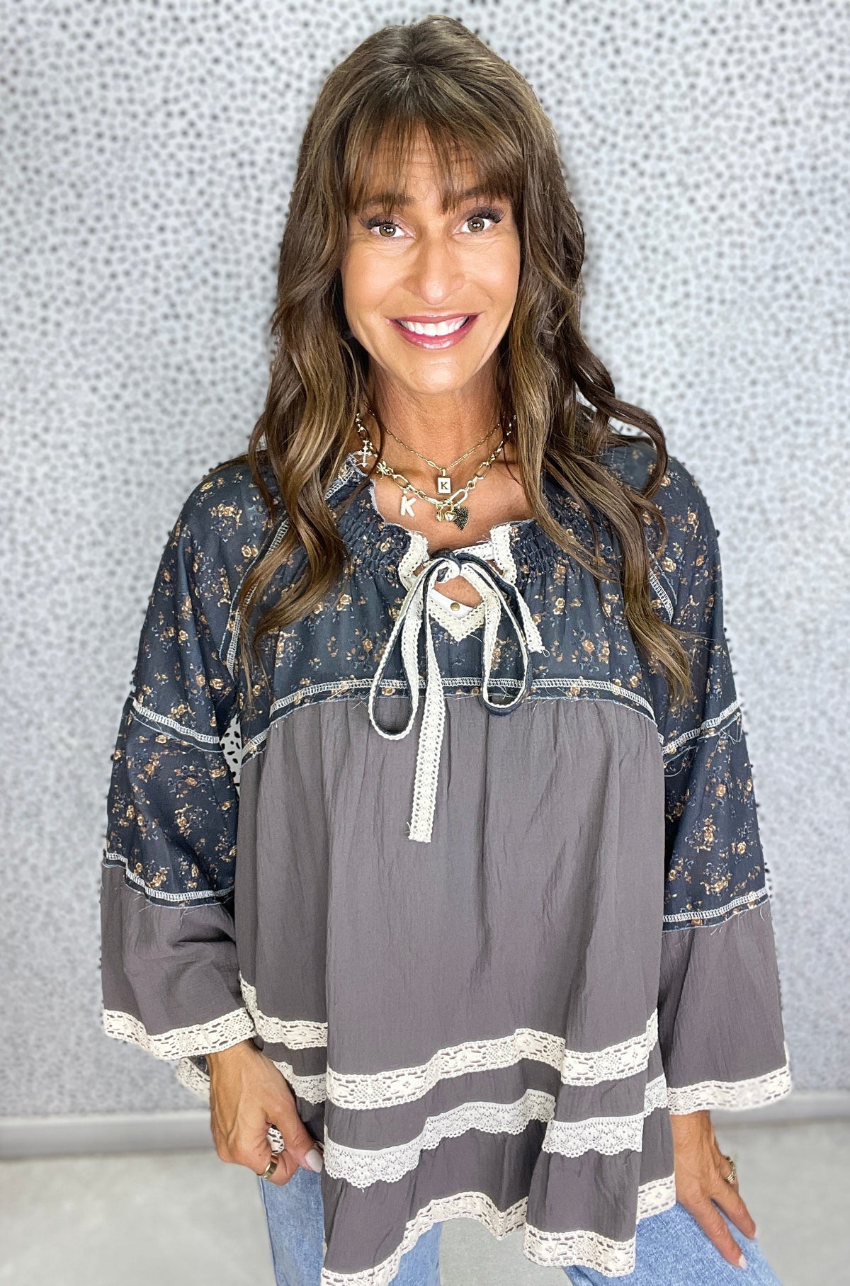 POL Blossom Trail Peasant Top In 2 Colors *Final Sale*