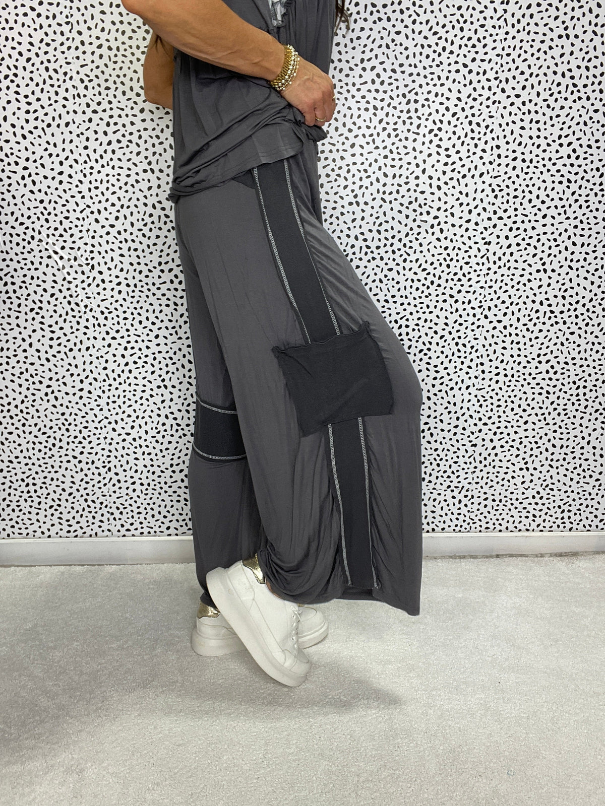 POL Meant For This Relaxed Fit Stitch Detail Pants In 2 Colors *Final Sale*