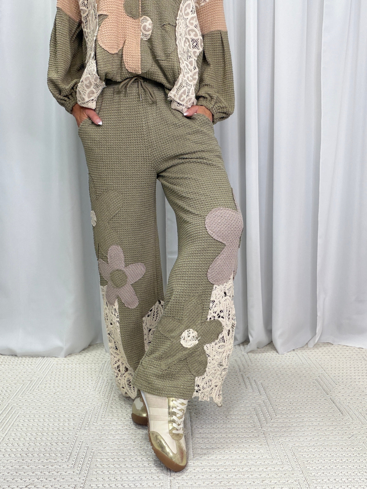 You Thought You Knew Mix Knit Wide Pants In Olive *Final Sale*