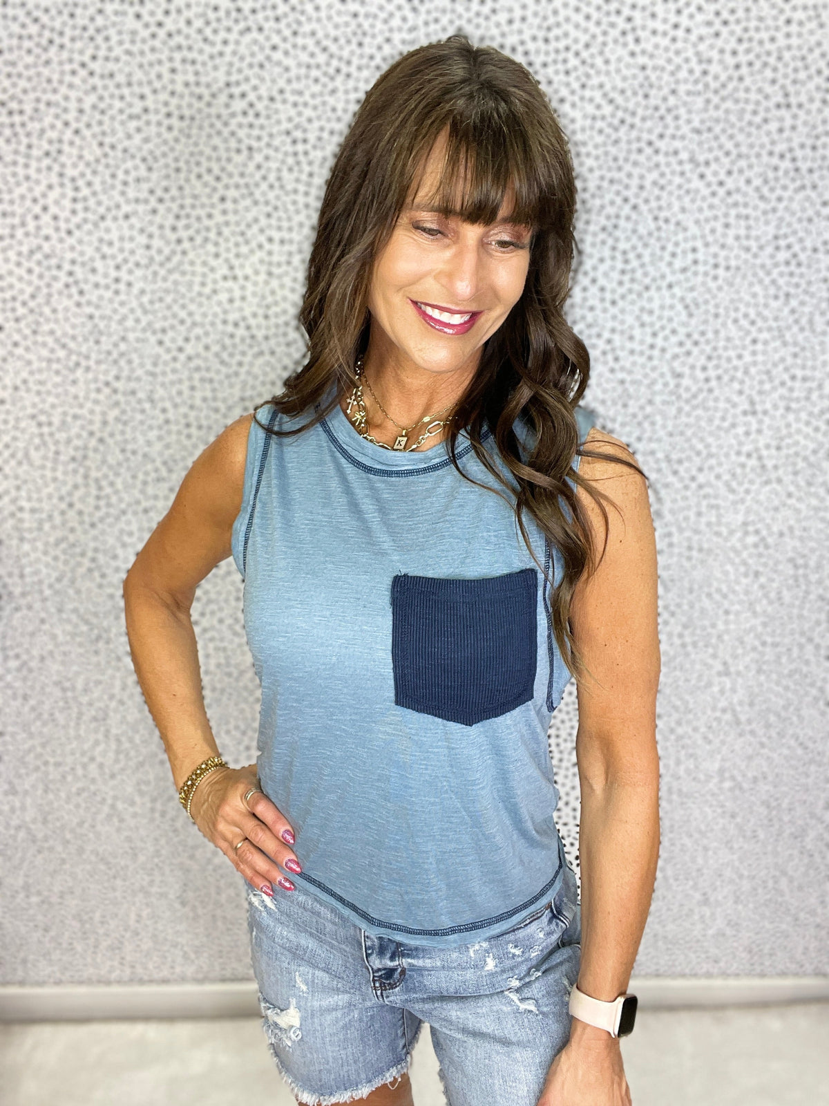 POL Stitchback Sleeveless Tank Top In 3 Colors *Final Sale*