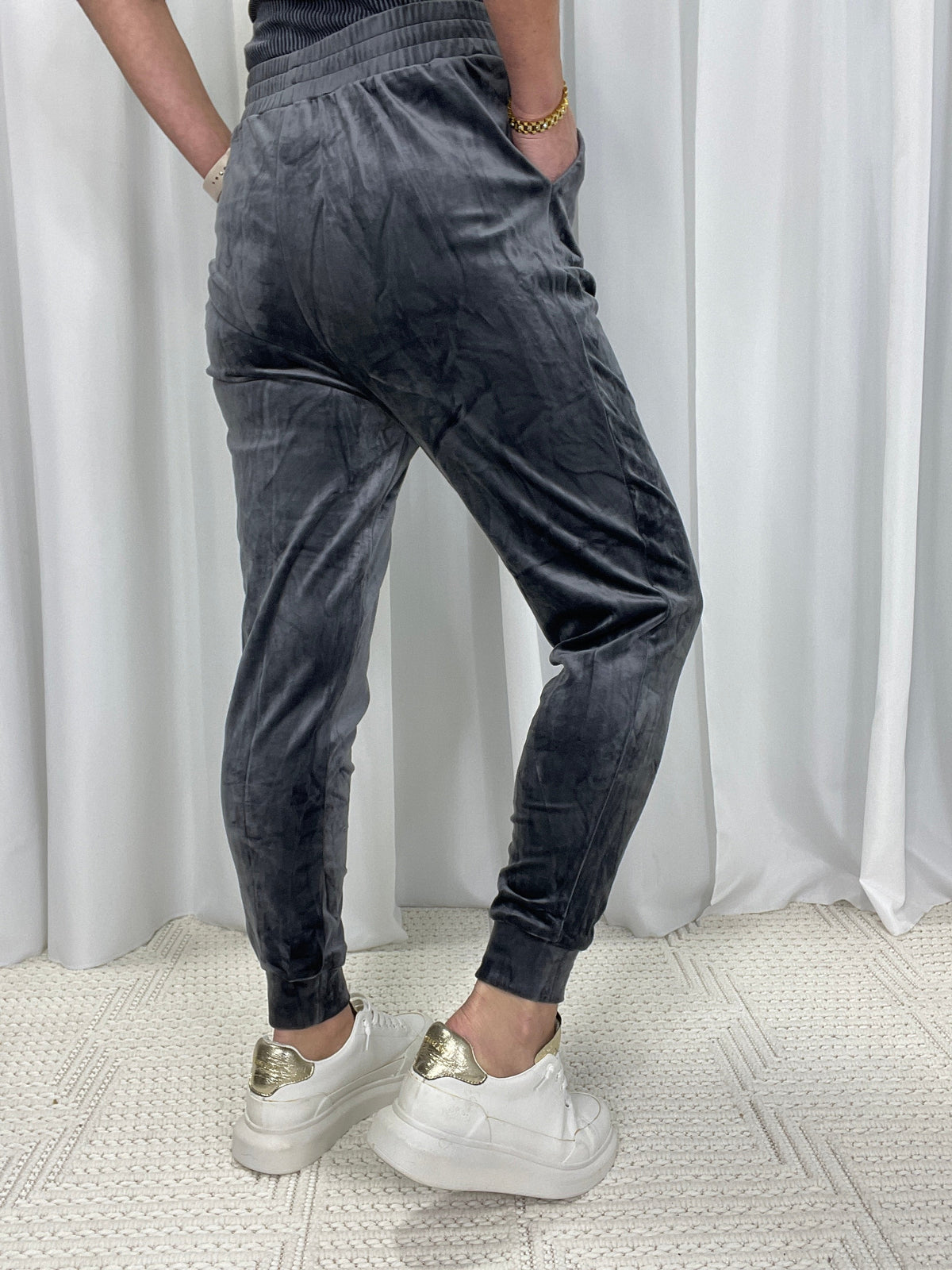 Smooth Moves Velvet Grey Joggers *Final Sale*
