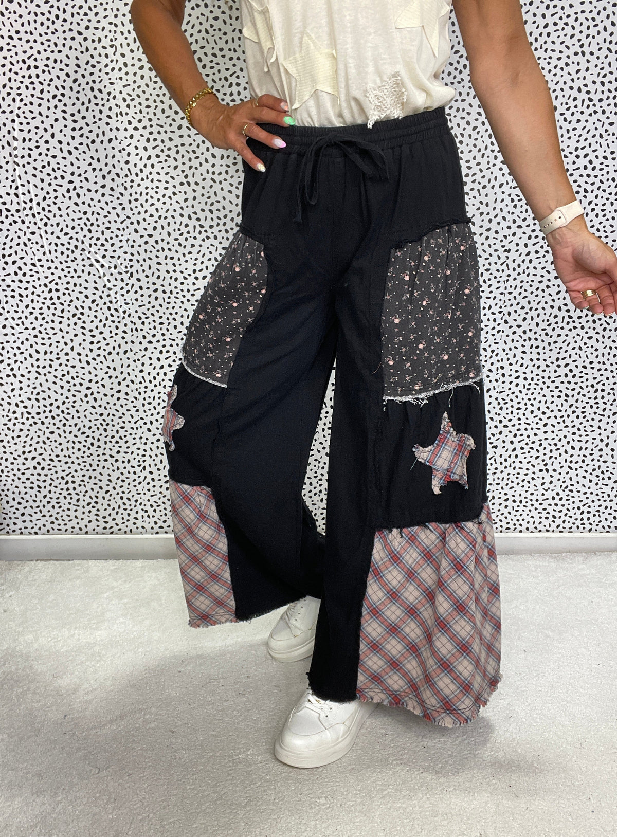 POL Patchwork Stardust Wide Leg Pants In 4 Colors