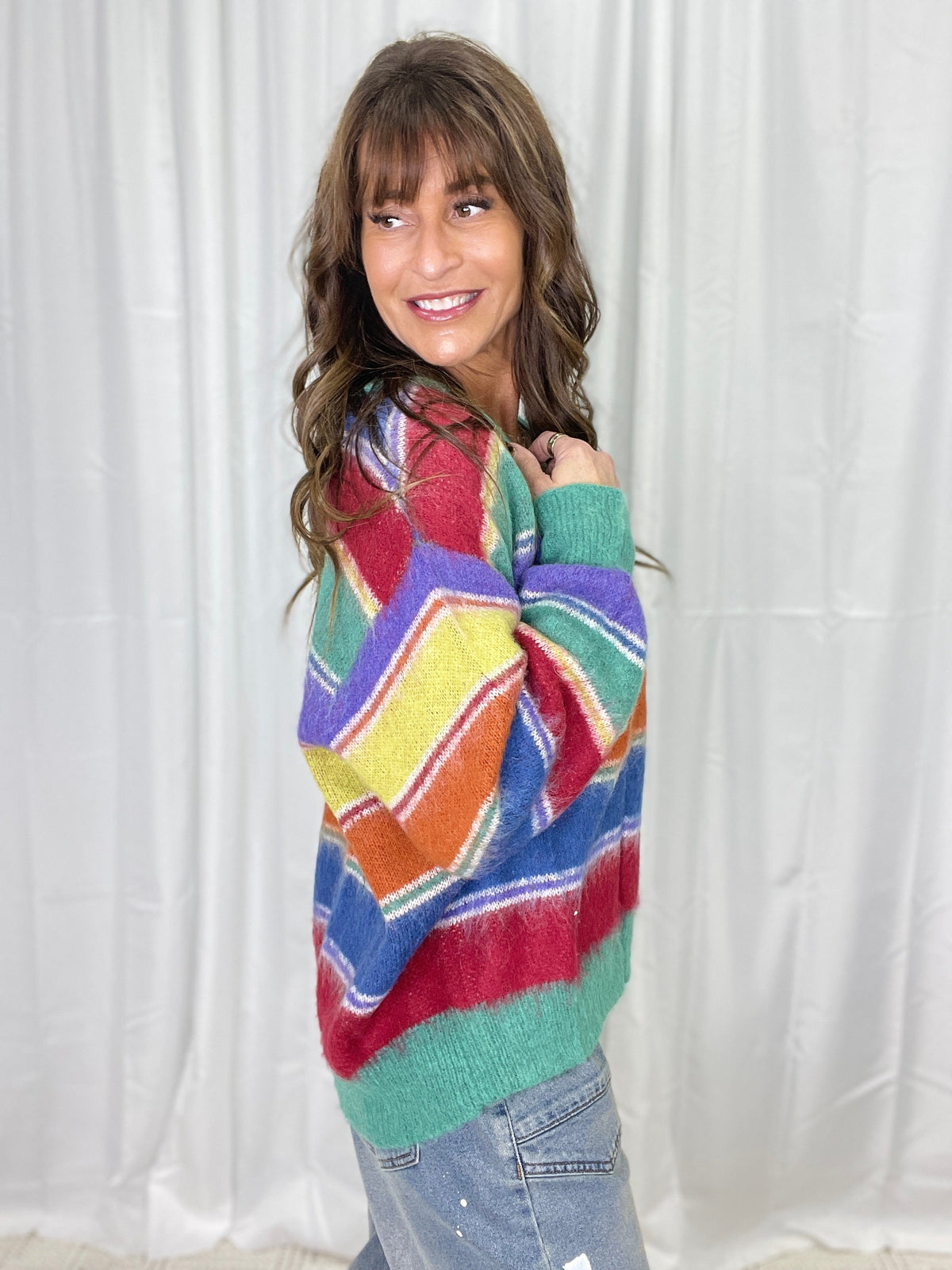 POL Kindness For All Relaxed Fit Sweater In Green *Final Sale*