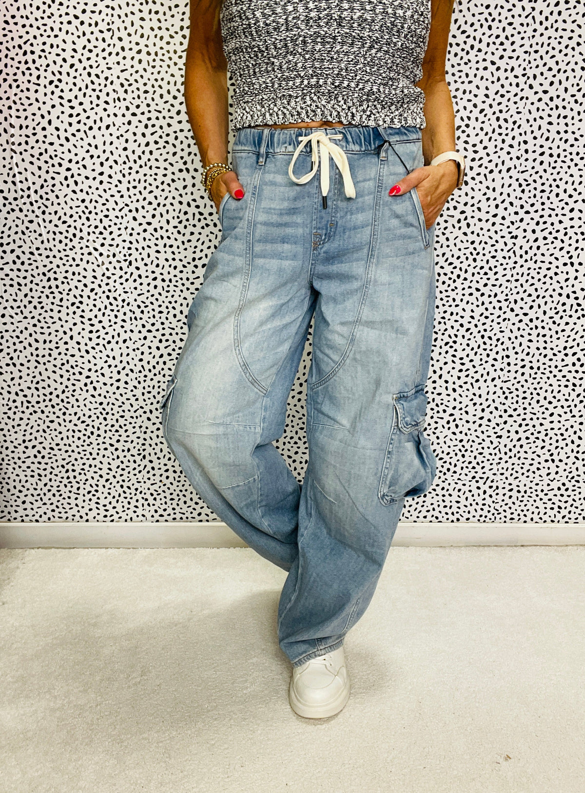 Hidden Sammie Utility Curve Barrel Jeans