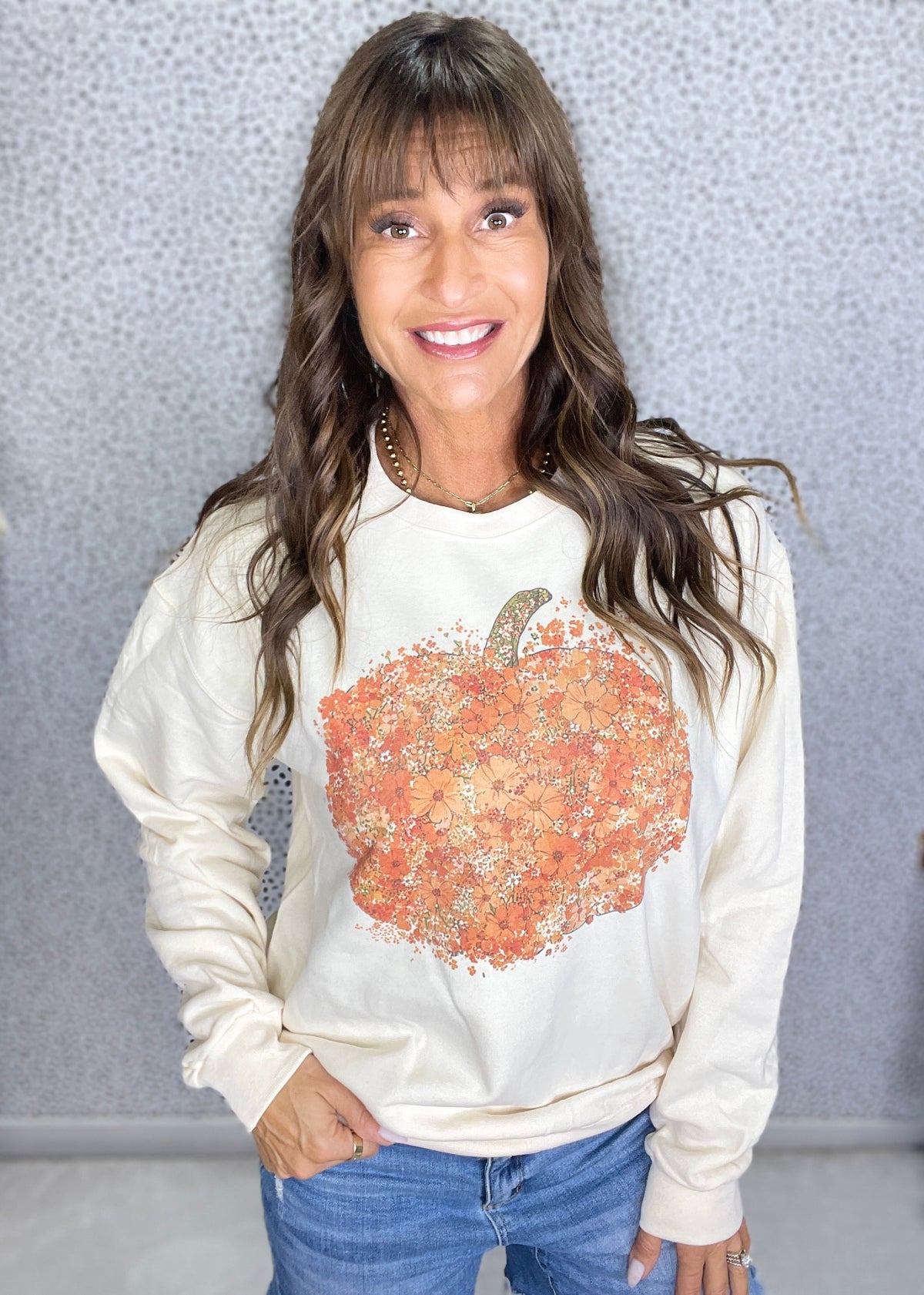 Collage Pumpkin Cream Sweatshirt