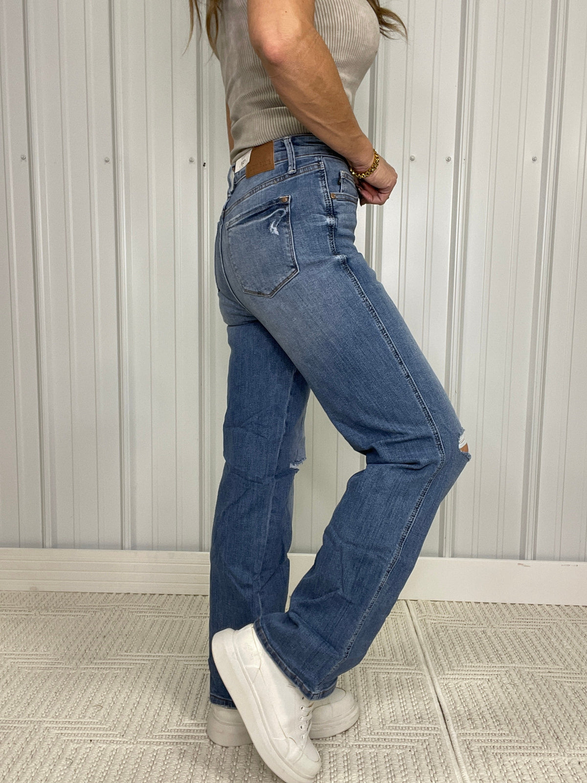 Judy Blue Tummy Control HIgh Rise Bardot Straight Leg Jean 785