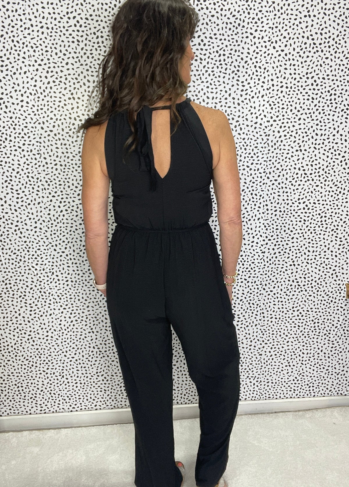 Own The Day Sleeveless Solid Woven Jumpsuit In Black *Final Sale*