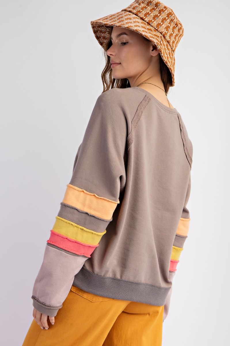 Miles On It Loose Fit Pullover In 3 Colors: Sage, Oatmeal, Mocha *Final Sale*