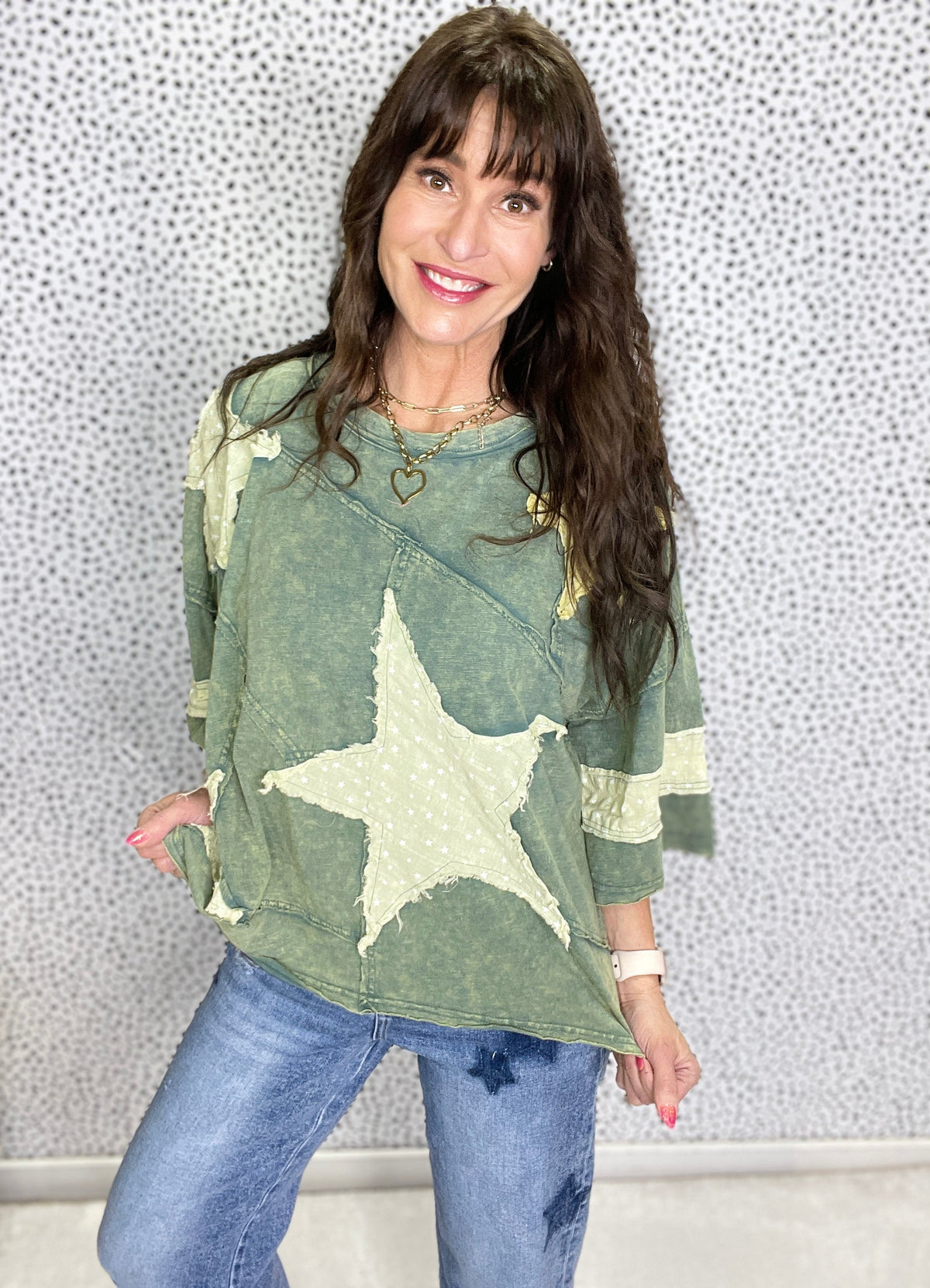 Oli & Hali Close To Heaven Star Patch Top In 3 Colors
