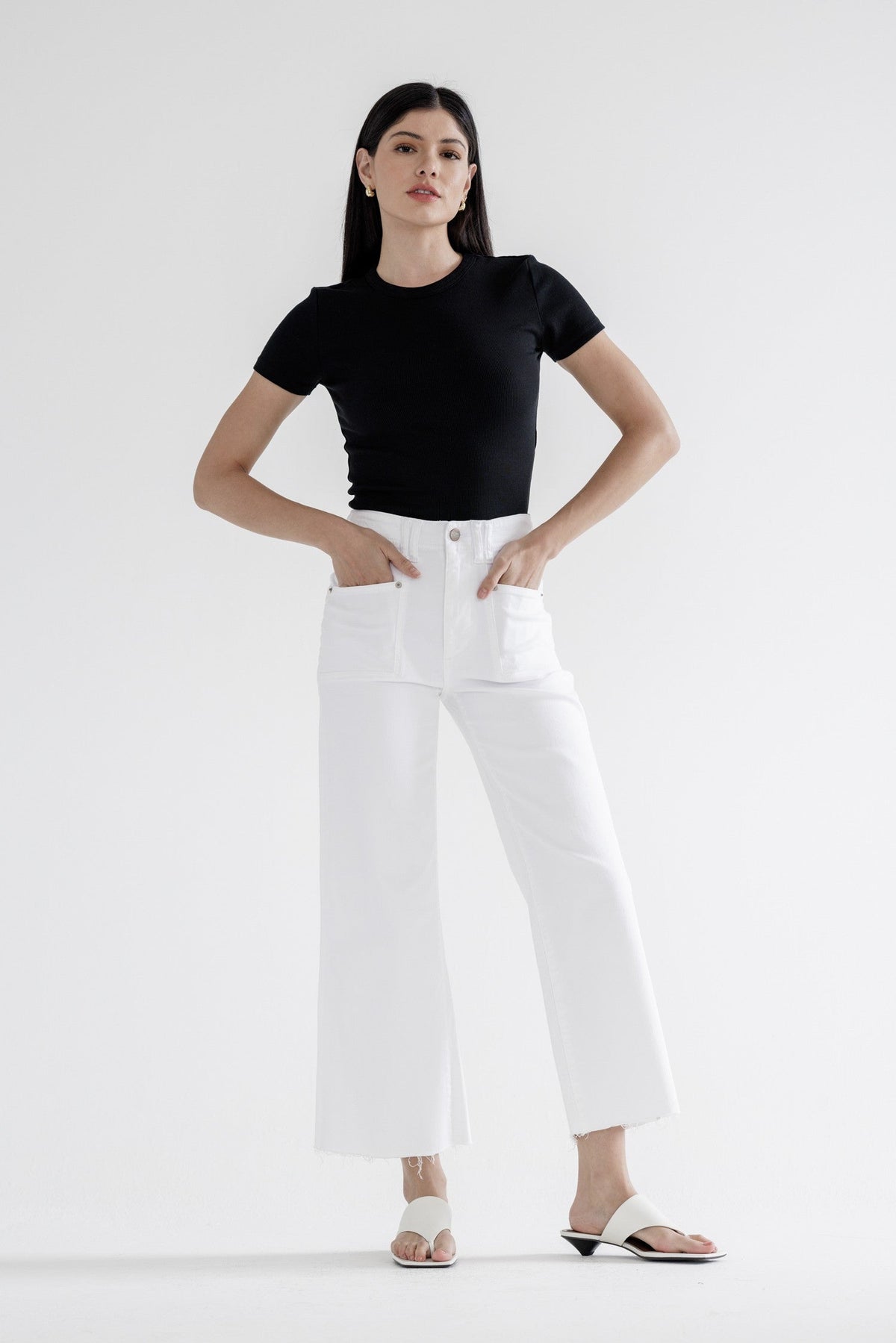 Mica Selayne Super High Rise Wide Leg Pants 244 In White *Final Sale*